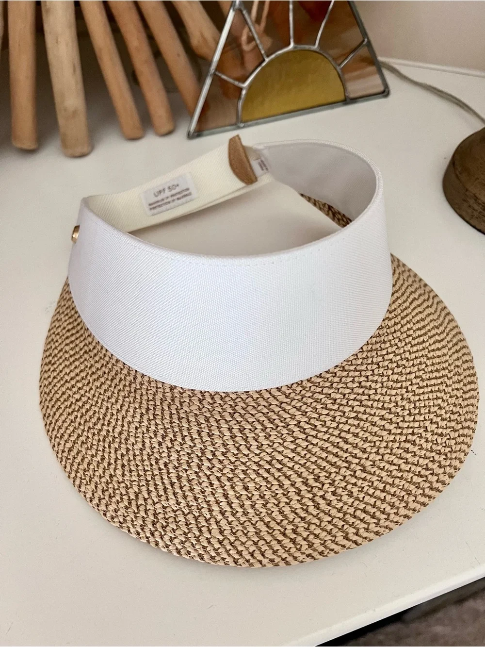NWOT Eric Javits Champ II Straw Visor / Hat - Picture 7 of 11